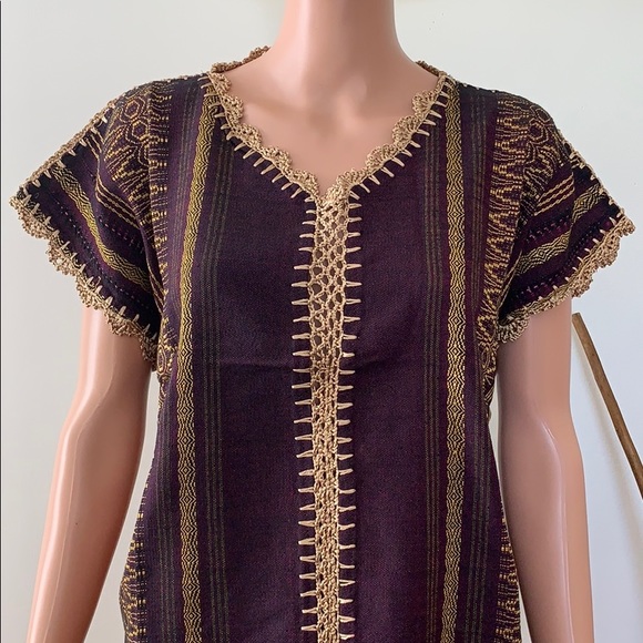Mexican Tunic Made on a Treadle Loom. Hippie-Boho. - Picture 3 of 8